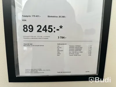 Kök, Kvik Prato ord. pris. ca 125.000 kr.