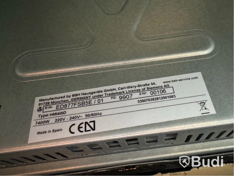 Induktionshäll, Siemens ED877FSB5E. ord. pris. ca 13.395 kr.