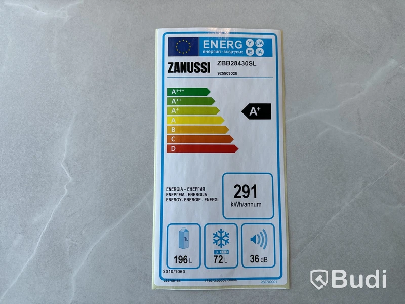 Integrerad kyl & frys, ZANUSSI ZBB28430SL ord. pris. ca 7.899 kr.