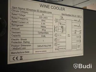 Vinkyl - Thermex  Winemex 93, double zone ord. pris. ca 26.495 kr.