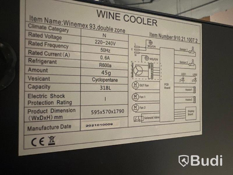 Vinkyl - Thermex  Winemex 93, double zone ord. pris. ca 26.495 kr.