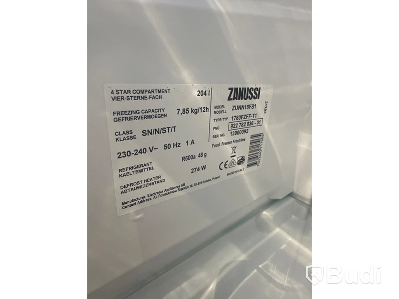 Frys, ZANUSSI ZUNN18FS1 ord. pris. ca 8.999 kr.