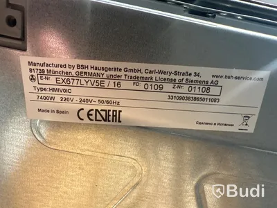 Induktionshäll, Siemens EX677LYV5E ord. pris. ca 21.395 kr.