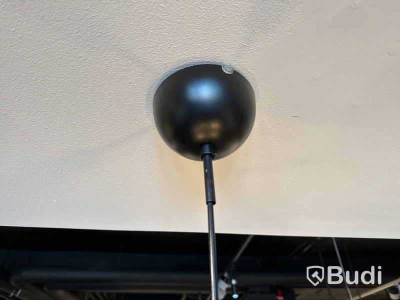 Taklampa, svart med glaskupor