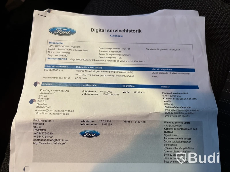Ford Transit Custom 2.0 TDCi  | Manuell | 12690 mil | 2017