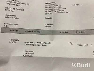 Spiskåpa SystemAir Monolit 16 - AC Rostfri (ny)