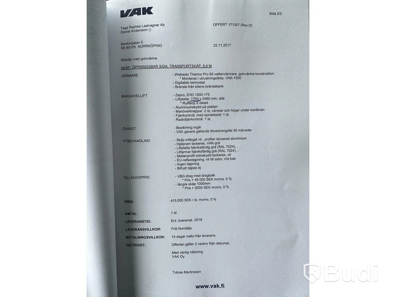 Lastbil Volvo FE 280 4x2 | 2018 | Skåp VAK med öppningsbarsida | Endast 7700 Mil