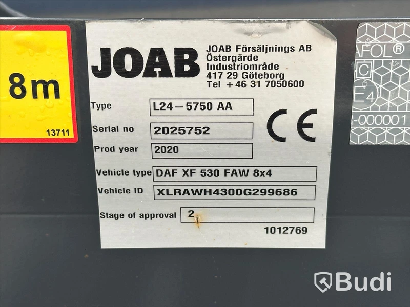 Lastväxlare DAF XF 530 FAW 8x4-2019, Exclusive-line, Joab -