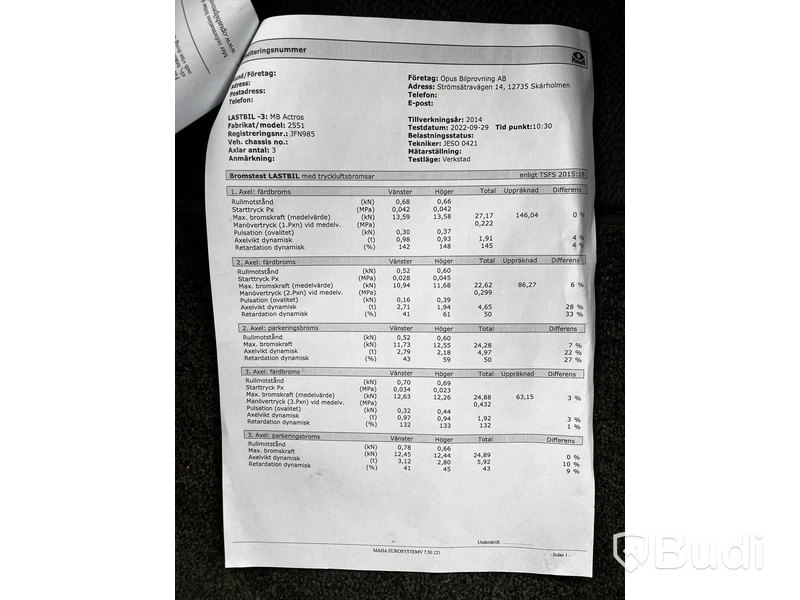 Lastbil Mercedes-Benz Actros 2551, 2014 - med Skabskåp - öppningsbar sida och baklyft