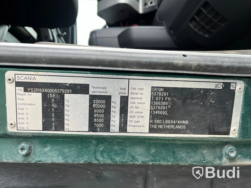 Lastbil SCANIA R580 8x4 dumper -2015