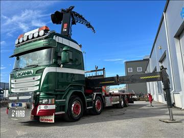 Lastbil Scania R490LB8X2-6 HNB Kranbil / Bodbil Hiab 858 E-7 med jibb 