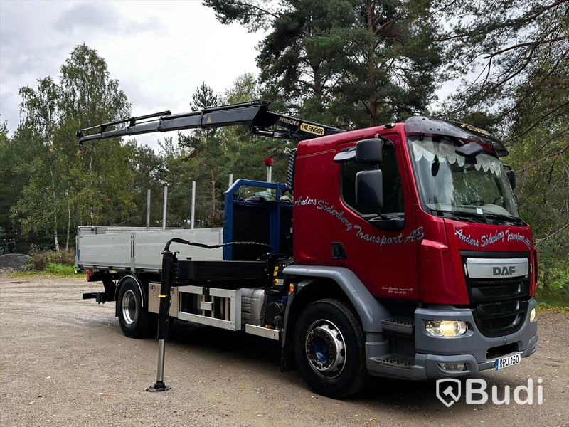 Kranbil DAF LF 290 FA | 2016 | Brädgårdsbil | Kranflak med vikbar baklyft