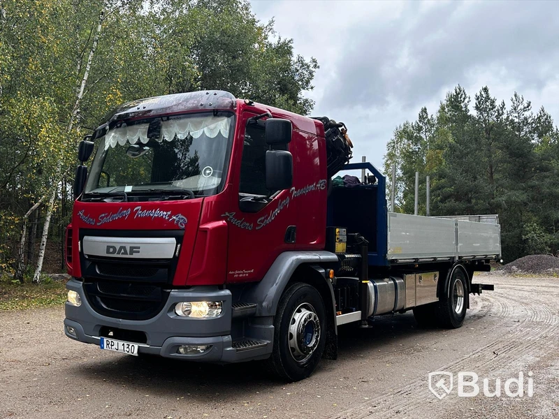 Kranbil DAF LF 290 FA | 2016 | Brädgårdsbil | Kranflak med vikbar baklyft