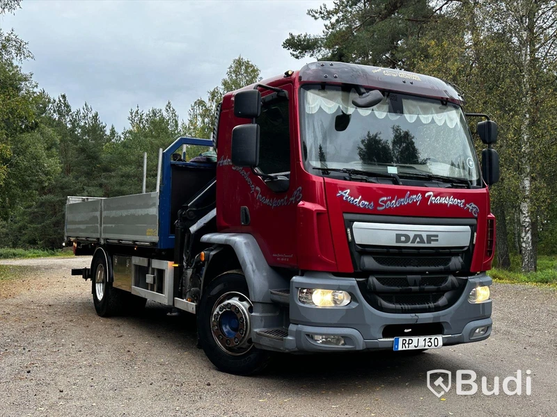 Kranbil DAF LF 290 FA | 2016 | Brädgårdsbil | Kranflak med vikbar baklyft