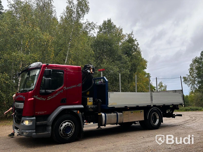 Kranbil DAF LF 290 FA | 2016 | Brädgårdsbil | Kranflak med vikbar baklyft