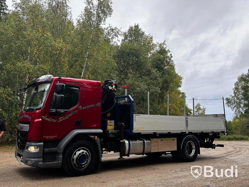 Kranbil DAF LF 290 FA | 2016 | Brädgårdsbil | Kranflak med vikbar baklyft