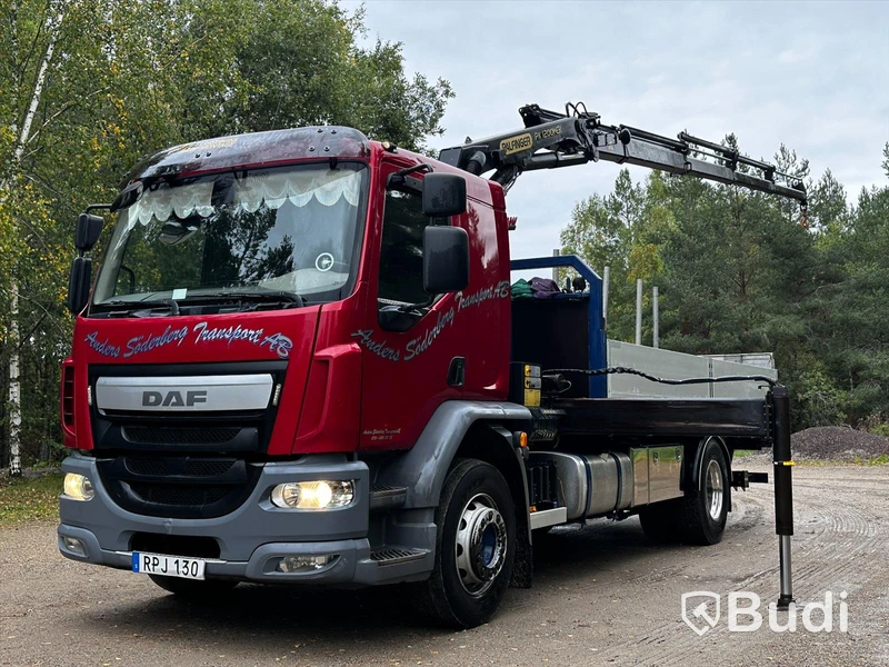 Kranbil DAF LF 290 FA | 2016 | Brädgårdsbil | Kranflak med vikbar baklyft