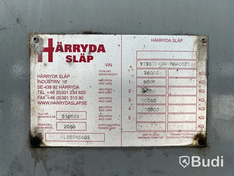 Släp/Tank-Slam Härryda HLBBS 360 S -2005 | Korp & son