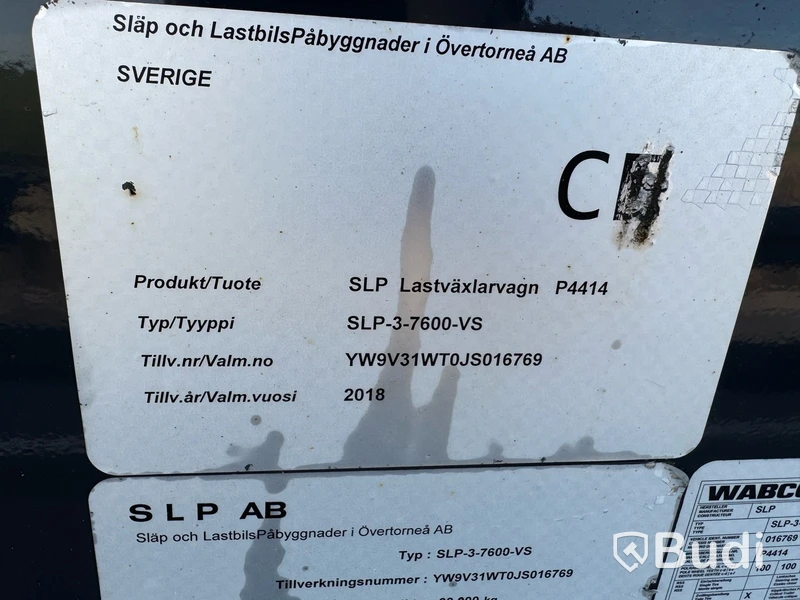 Lastväxlarvagn med tipp SLP-3-7600-VS -2018