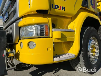 Lastbil Scania P410 Tip&kran PK22002D plogbilsförberedd