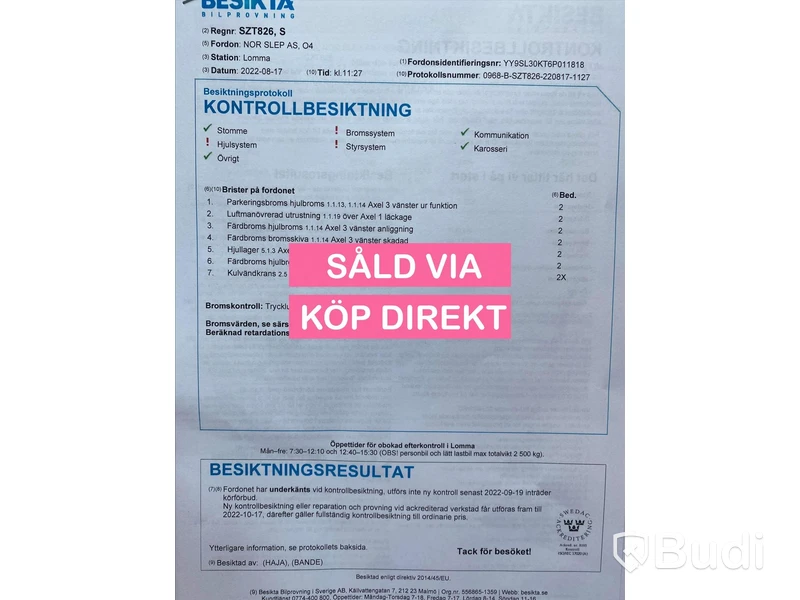 Lastväxlarsläp Nor Slep SL-30KT -2016- SÅLD