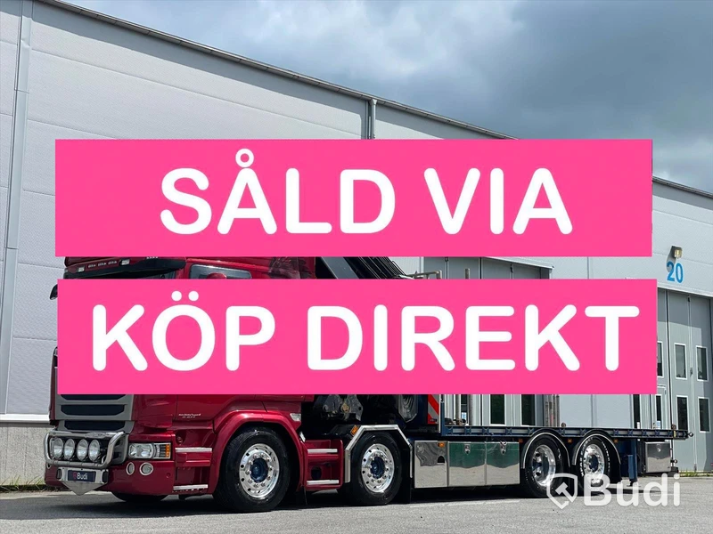 Lastbil Scania R490 8x2-6 Kranflak Palfinger 110t kran med jibb SÅLD