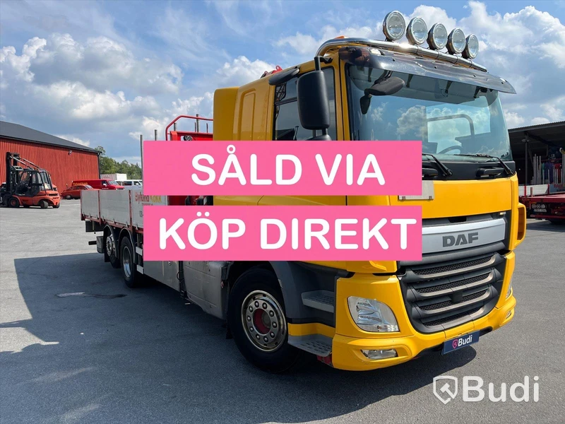 Lastbil DAF CF 440 6x2 Kran/flak Brädgårdsbil Fassi F275- SÅLD