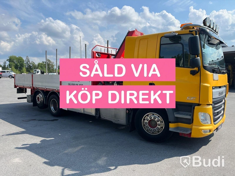 Lastbil DAF CF 440 6x2 Kran/flak Brädgårdsbil Fassi F275- SÅLD