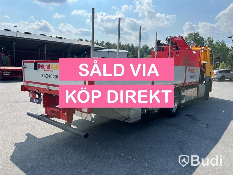 Lastbil DAF CF 440 6x2 Kran/flak Brädgårdsbil Fassi F275- SÅLD