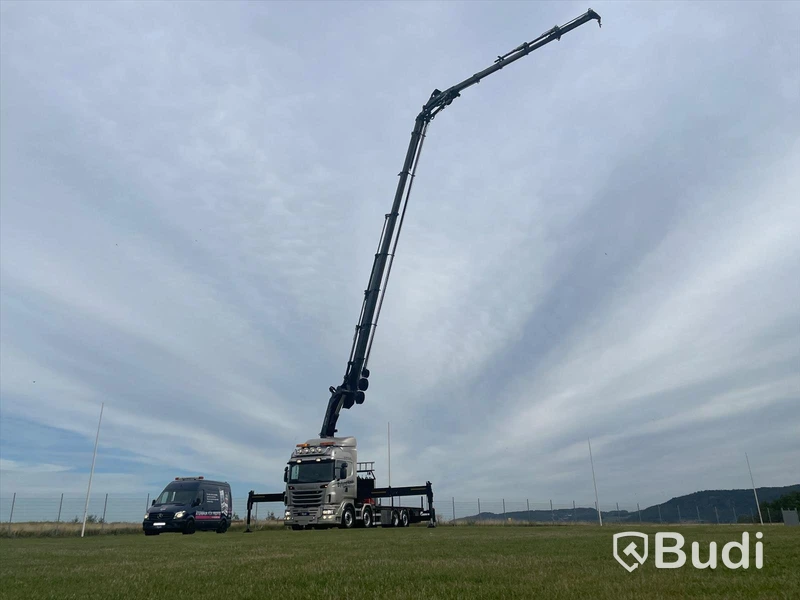 Lastbil Scania R480 8x2-6 Kranflak | Bodbil Hiab 85t kran med jibb | Euro6