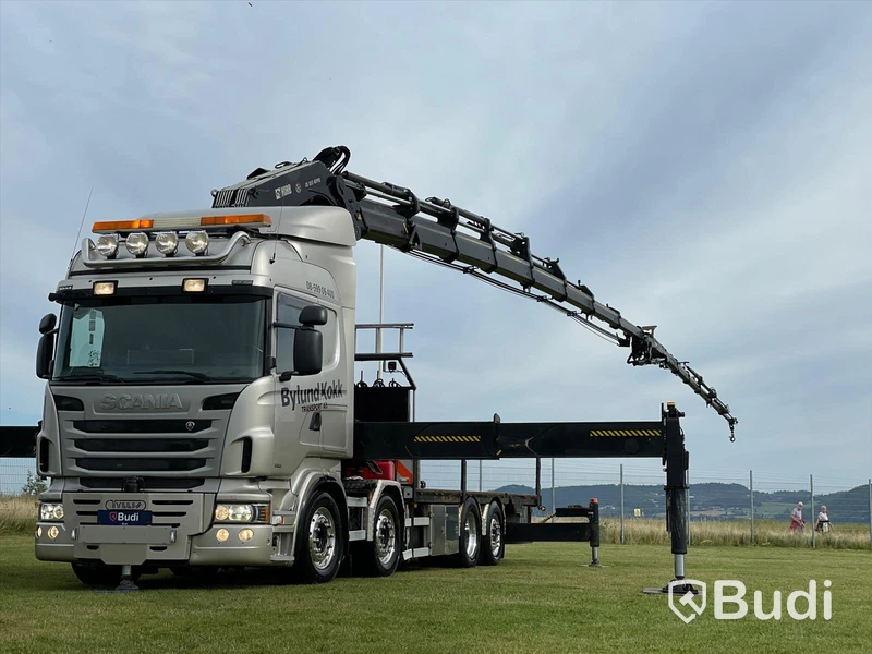 Lastbil Scania R480 8x2-6 Kranflak | Bodbil Hiab 85t kran med jibb | Euro6