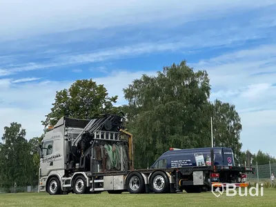 Lastbil Scania R480 8x2-6 Kranflak | Bodbil Hiab 85t kran med jibb | Euro6
