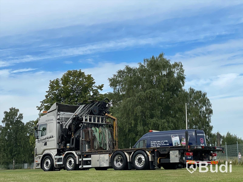 Lastbil Scania R480 8x2-6 Kranflak | Bodbil Hiab 85t kran med jibb | Euro6