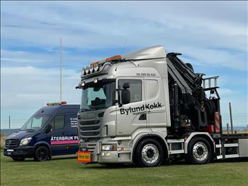 Lastbil Scania R480 8x2-6 Kranflak | Bodbil Hiab 85t kran med jibb | Euro6