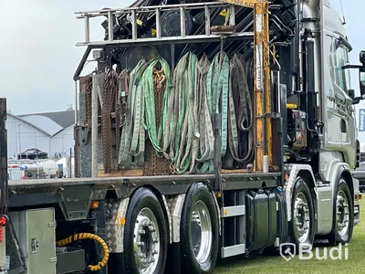 Lastbil Scania R480 8x2-6 Kranflak | Bodbil Hiab 85t kran med jibb | Euro6
