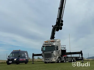 Lastbil Scania R480 8x2-6 Kranflak | Bodbil Hiab 85t kran med jibb | Euro6