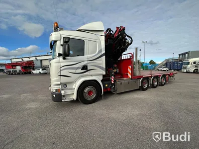 Bodbil Scania G450 LB 8X4-4HNA | Kranflak | Bodbil | Fassi F545 med jibb