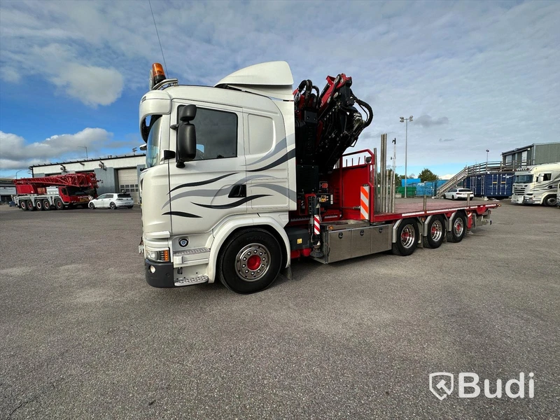 Bodbil Scania G450 LB 8X4-4HNA | Kranflak | Bodbil | Fassi F545 med jibb