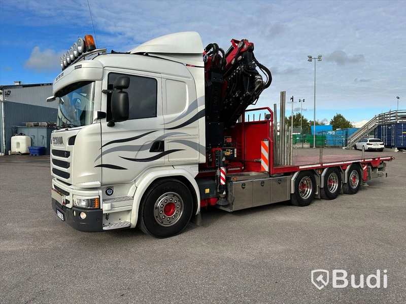 Bodbil Scania G450 LB 8X4-4HNA | Kranflak | Bodbil | Fassi F545 med jibb