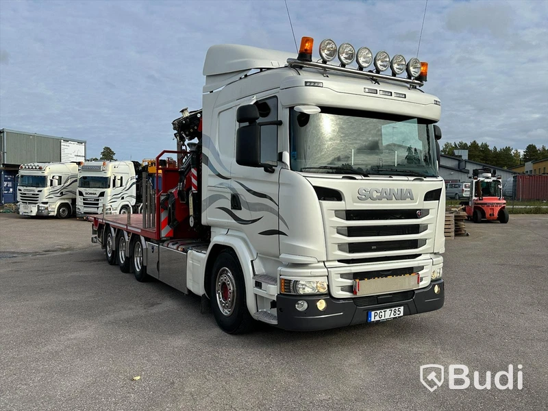 Bodbil Scania G450 LB 8X4-4HNA | Kranflak | Bodbil | Fassi F545 med jibb