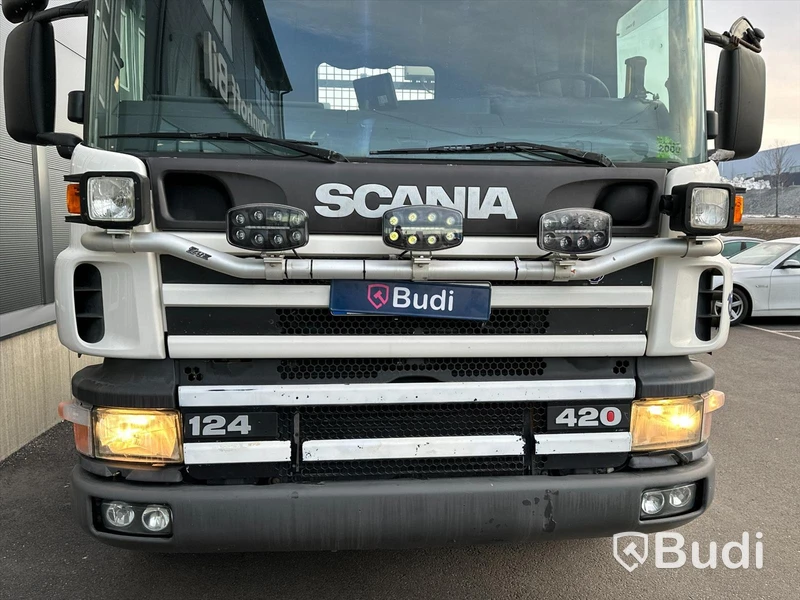 Lastväxlare Scania P124 420 6x2 JOAB växlare med analog färdskrivare | VBG-drag | Nybes