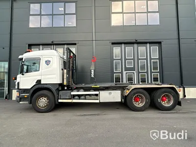 Lastväxlare Scania P124 420 6x2 JOAB växlare med analog färdskrivare | VBG-drag | Nybes