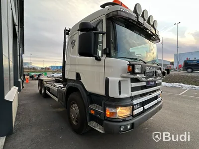 Lastväxlare Scania P124 420 6x2 JOAB växlare med analog färdskrivare | VBG-drag | Nybes