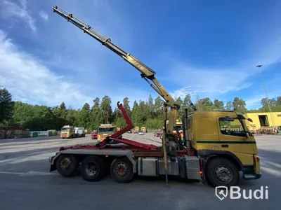 Lastbil Volvo FM380 8x2 kran och lastväxlare Palfinger