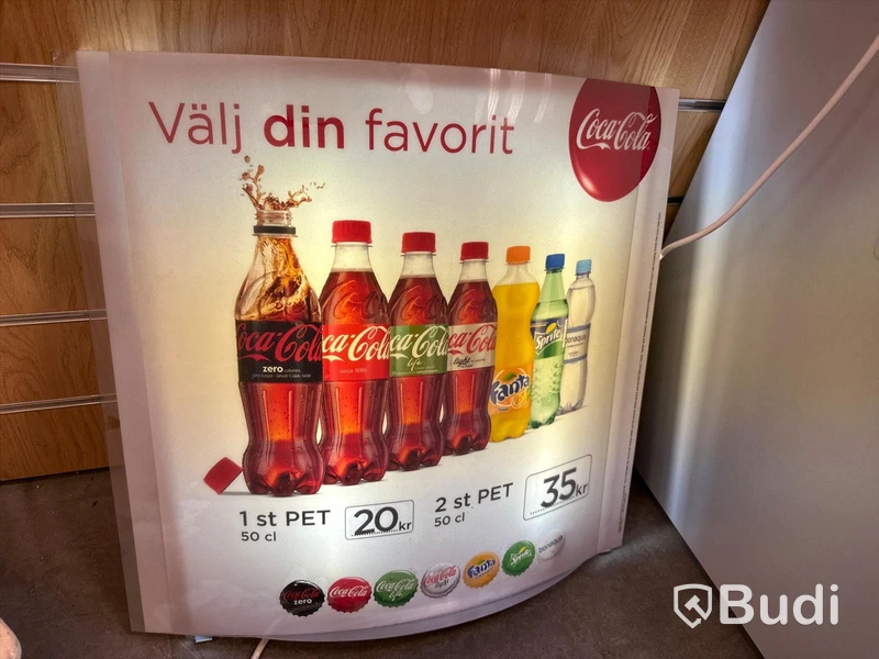 Ljusskärm, reklamskylt med två lampor.