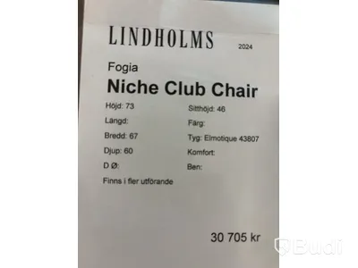 Fåtölj Fogia Niche Club Chair. Ord. pris inkl. moms: ca 30 705 kr