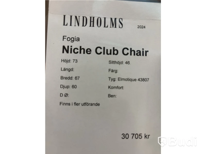 Fåtölj Fogia Niche Club Chair. Ord. pris inkl. moms: ca 30 705 kr