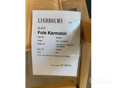 Karmstol G.A.D. Fole. Ord. pris inkl. moms: ca 15 340 kr