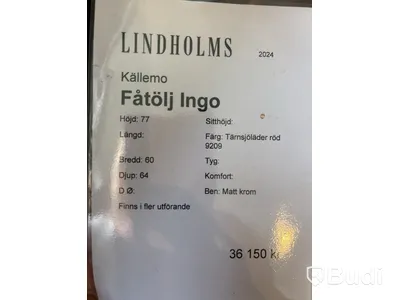 Fåtölj Källemo Ingo.  Ord. pris inkl. moms: ca  36 150 kr