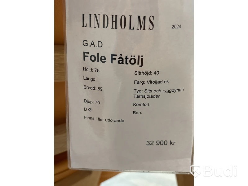 Fåtölj G.A.D. Ord. pris inkl. moms: ca 32 900 kr